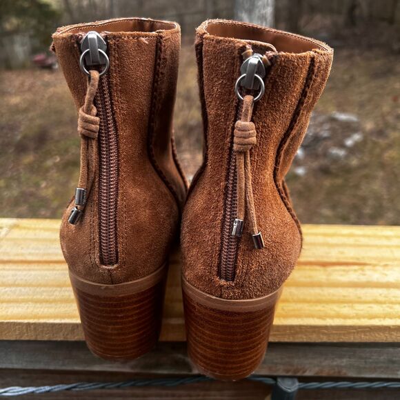 Sanctuary Refine Women's Tan Suede Leather Western Ankle Boots US Size 8.5 - Picture 9 of 16
